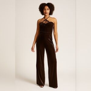 Express Black Velvet Strapless Jumpsuit • Size 6 • Chic Evening One-Piece NWT